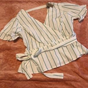 🔥 HOT 🔥 PLUS striped Cotton Peplum Blouse